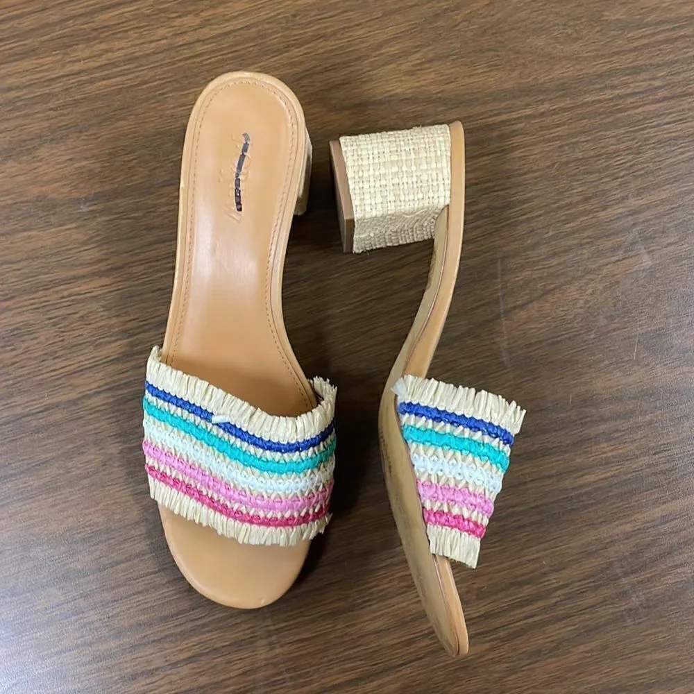 J. Crew Faux-raffia heeled sandals*